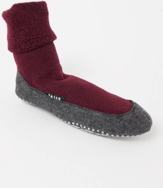 Falke Cosyshoe huissokken in scheerwolblend met anti slip