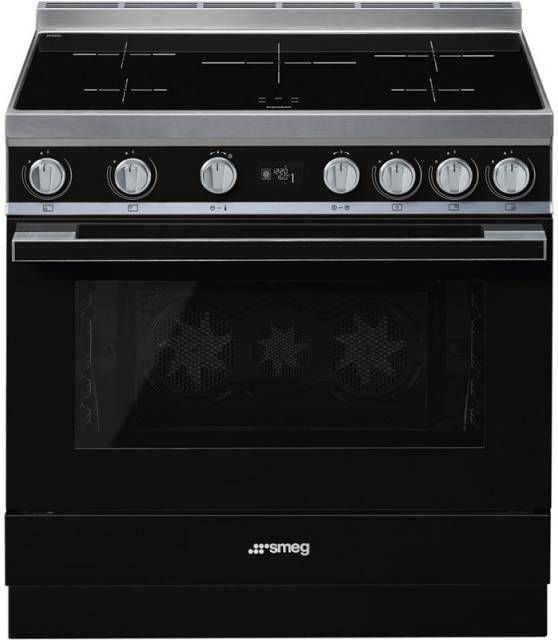 Smeg CPF9IPBL inductie fornuis met Pyrolyse reiniging en...