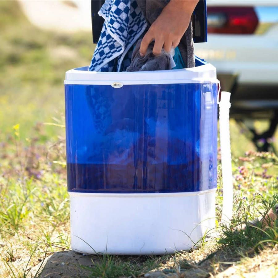 Mestic Wasmachine MW 100 draagbaar 180 W blauw en wit